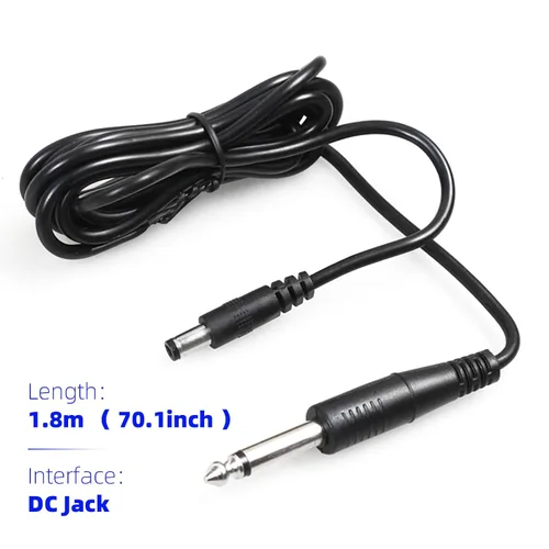 Vista 6 de Dragonhawk Máquina rotativa de tatuaje de pluma Cable de alimentación de repuesto Cable de conector DC con enchufe mono de 1/4 "y conector de 1/8