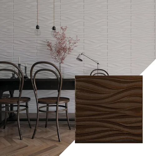 Vista 16 de Ekena Millwork 19 5/8 pulgadas de ancho x 19 5/8 pulgadas de alto, ondulado EnduraWall decorativo 3D, cobre envejecido (cubre 2.67 pies cuadrados).
