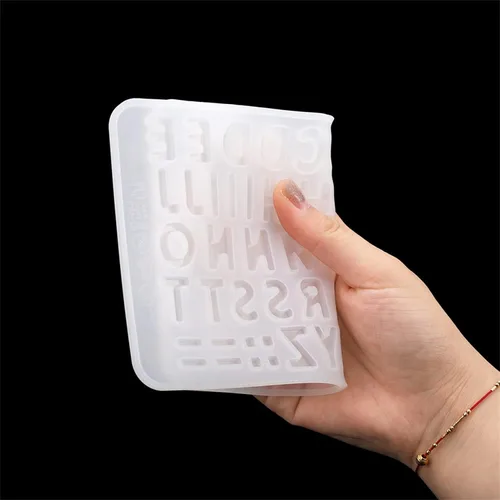 Vista 4 de 1 unidades/paquete de moldes de silicona con números del alfabeto, colgante de cristal, resina epoxi para manualidades de pasteles de chocolate