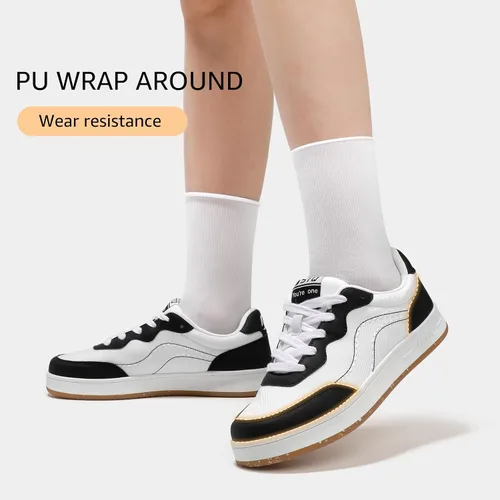 Vista 3 de STQ Zapatos de lona para mujer, con cordones, antideslizantes, cómodos, para caminar
