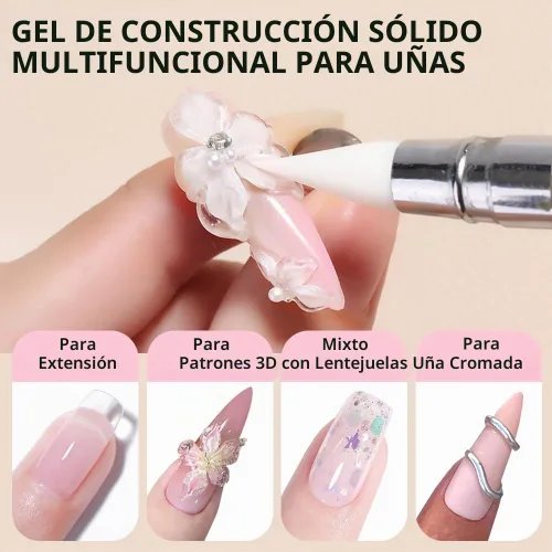 Vista 3 de SUTOKAKA Gel constructor sólido para uñas, 1.06 oz transparente, no pegajoso, escultura 3D, modelado, tallado, gel duro, pegamento de extensión