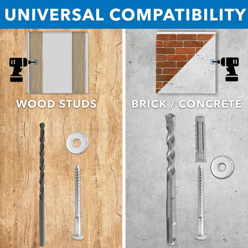 Vista 11 de Mount-It! Kit universal de herramientas de montaje para TV, tornillo de retraso y brocas, incluye tornillos, arandelas, anclajes Fischer, broca