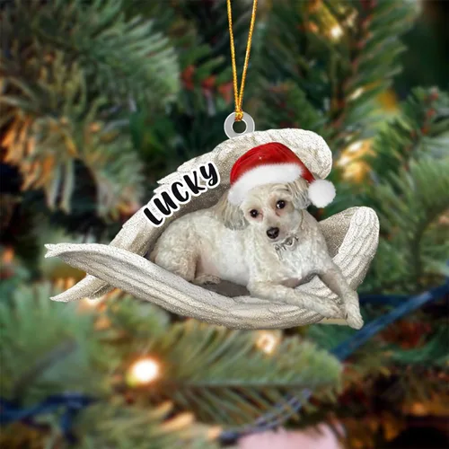 Vista 111 de Ángel durmiente de Afghan Hound para Navidad, adorno personalizado con el nombre del perro, adorno de Navidad personalizado para amantes de perros