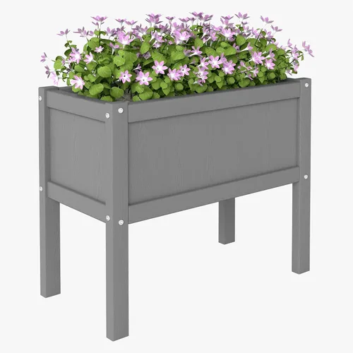 Vista 8 de Cama de jardín elevada con orificio de drenaje, impermeable, pequeña maceta elevada de polietileno de alta densidad con patas, estable y duradera