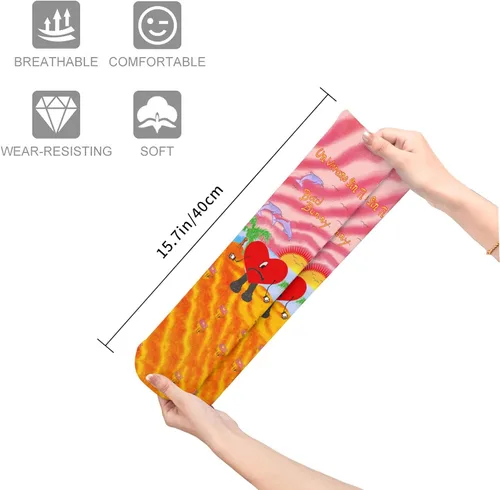 Vista 3 de HREFZCI Singer Socks Gift Socks For Men Women Heart Decorations