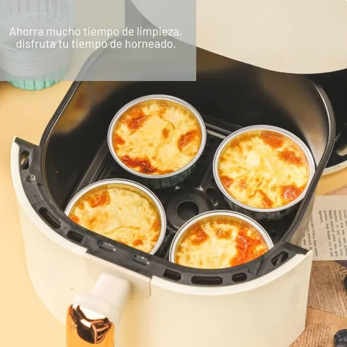 Vista 2 de Mini tazas de papel de aluminio para hornear cupcakes con tapas (40 piezas, 5 oz), forros redondos de papel de aluminio para cupcakes, moldes