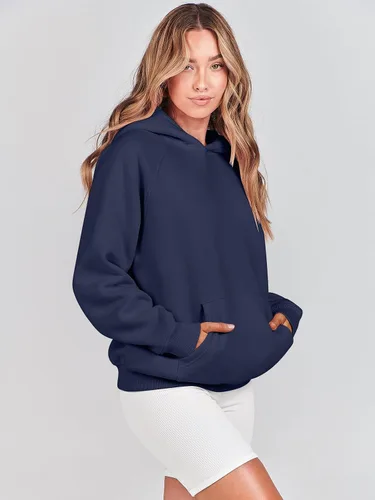 Vista 127 de ANRABESS - Sudaderas con capucha para mujer, sobre talla, de vellón de manga larga, modelo de 2024, para otoño