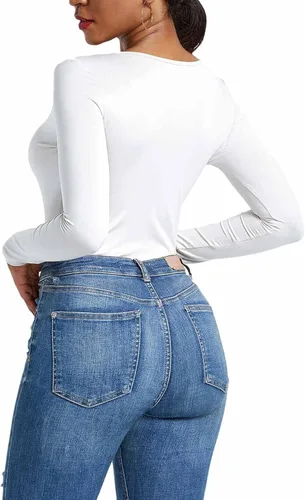 Vista 2 de EOYDVO Mono de manga larga con cremallera y cuello redondo para mujer