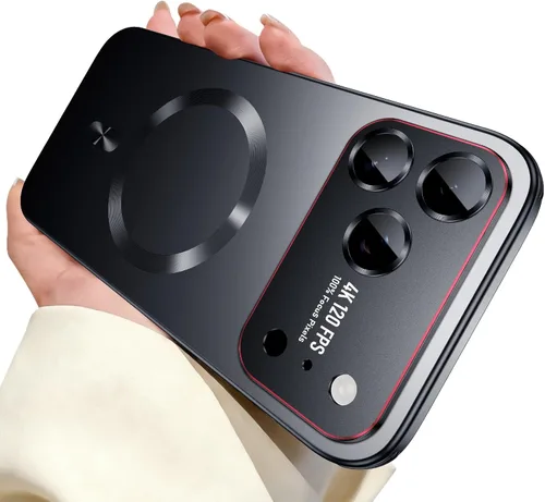 Vista 19 de Funda para iPhone 17, diseño delgado de alta resistencia compatible con MagSafe, fuerte protección magnética a prueba de golpes para pantalla y Negro