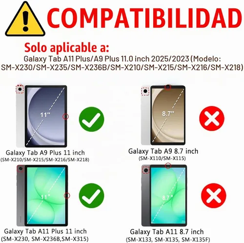 Vista 2 de Funda para mouse y teclado para Samsung Galaxy Tab A9 Plus /A11 Ratón negro.