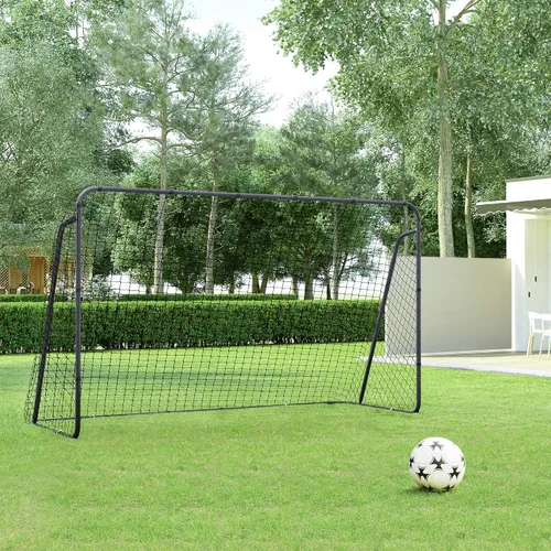 Vista 2 de SONGMICS Portería de fútbol para niños, en jardín, patio, parque, playa, tubos de metal y red de PE, montaje rápido, negro USZQ366B01V1
