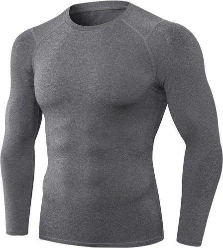 Vista 37 de SPVISE Compression Shirt Men Long Sleeve Workout Gym Shirts Baselayer Top Negro