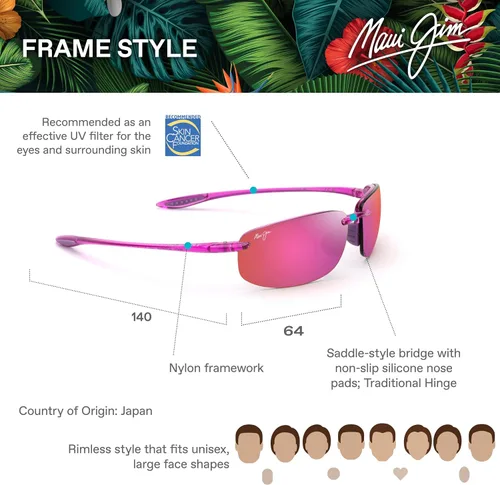 Vista 31 de Maui Jim Gafas de sol rectangulares Hookipa