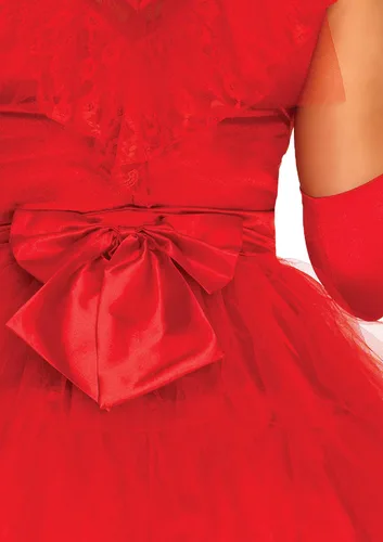 Vista 5 de Leg Avenue Disfraz de Halloween Beetle Bride de los años 80 para mujer, Rojo