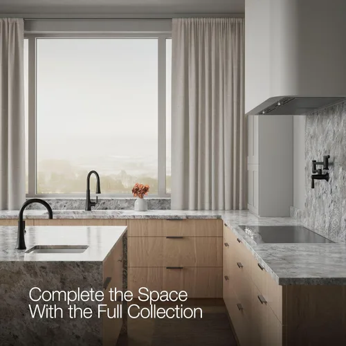 Vista 10 de KOHLER 35744-BL - Grifos de cocina de llenado de ollas de montaje en pared estilo tradicional, color negro mate
