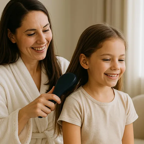 Vista 5 de Juego de cepillos desenredantes ondulados para cabello rizado, grueso, liso y natural, cepillo desenredante suave para mujeres, niños y niños