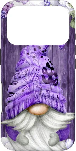 Vista 30 de Cute Purple Aesthetic Anemones Flower Pattern Lavender Gnome Case for iPhone 17