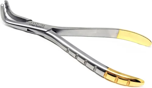 Vista 14 de Pinzas universales de extracción dental alemana, para extraer molares inferiores del hueso alveolar, mandíbulas dentadas, hechas de acero inoxidable
