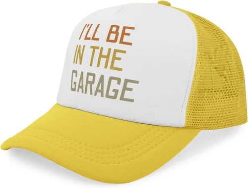 Vista 2 de Ill Be in The Garages Retros Colors Dad Jokes Essential Snapback Hat Mens Unisex Summer Trucker Caps