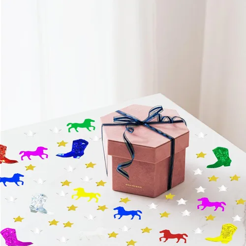 Vista 9 de Confeti Western Confetti West Cowboy Patrick Horse Boot Table Confetti Party Favor 1.5 onzas
