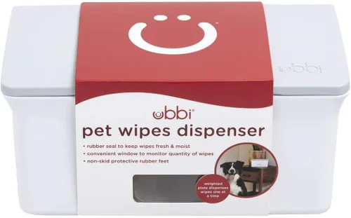 Vista 3 de Ubbi Dispensador de toallitas para mascotas, contenedor de toallitas húmedas para perros y gatos, dispensador de toallitas con bloqueo de humedad