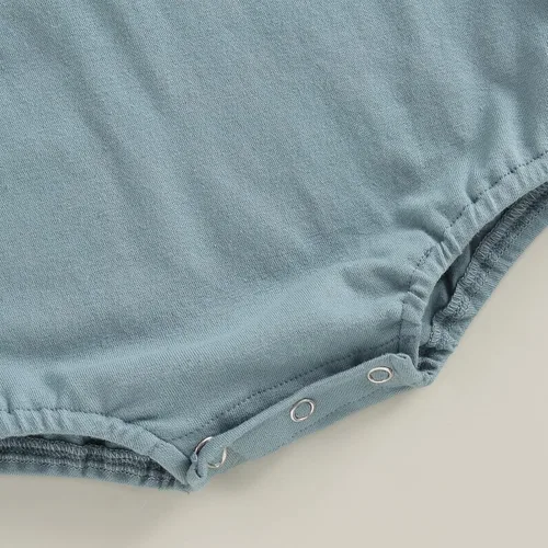 Vista 7 de Mameluco sin mangas para bebé recién nacido, de algodón, con botones, de burbujas, traje de verano