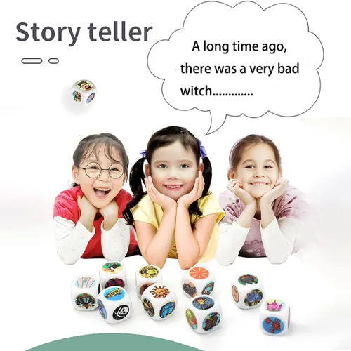 Vista 6 de Happy Story - Paquete de 9 cubos coloridos – Un viaje feliz contar cubos y dados de lenguaje oral, 54 imágenes, combinación de historias ilimitadas