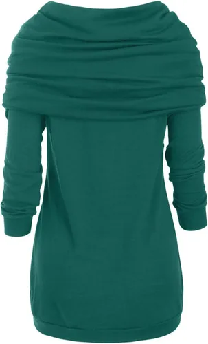 Vista 4 de Suéteres asimétricos para mujer, color retazos, estilo irregular, suéter de punto para mujer, suéter cálido