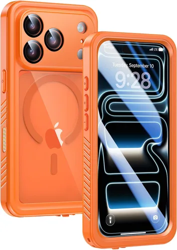 Vista 14 de Lanhiem Funda Magnética para iPhone 17 Pro de Privacidad, Funda Impermeable a Prueba de Polvo, [Protector de Pantalla Antiespía Integrado]