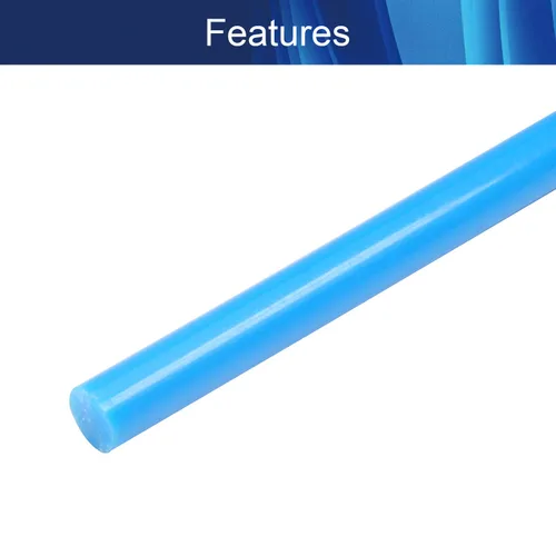 Vista 3 de Aicosineg Varilla redonda de plástico Polioximetileno Stick para la industria mecánica POM sólido duro azul 1/3 x 39-3/8 pulgadas (D x L) 1 unidad