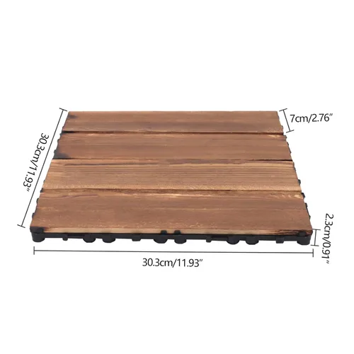 Vista 7 de Azulejos entrelazados para terrazas, 36 piezas, 12 x 12 pulgadas, madera