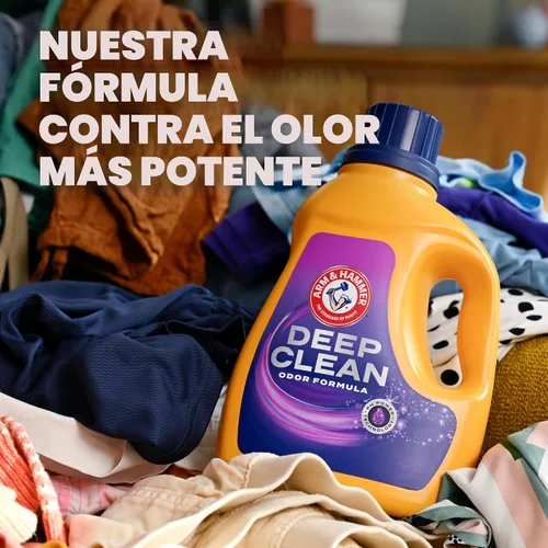 Vista 3 de ARM & HAMMER Deep Clean - Detergente líquido para ropa con fórmula de olor, aroma Radiant Burst, 75 onzas líquidas, 50 cargas