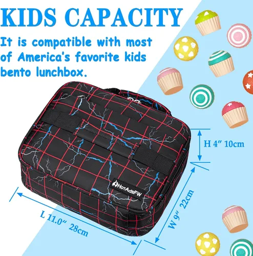 Vista 2 de Lonchera con aislamiento térmico para niños de 3, 4, 5, 6, 7, 8, 9, 10, 11, 12, para el regreso a la escuela, reutilizable, congelable, pequeña