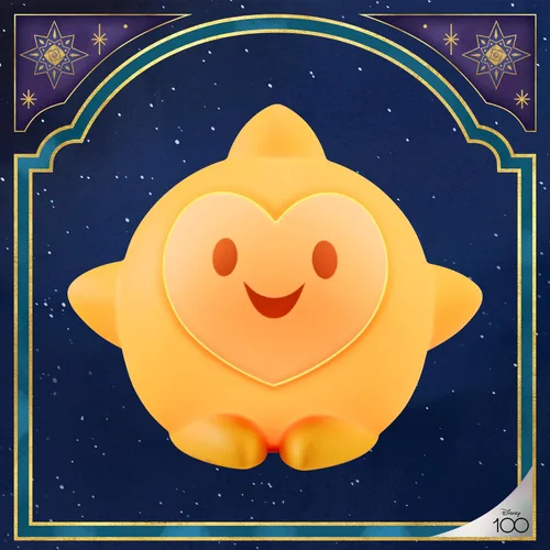 Vista 2 de Disney Wish Squishy Light, luz nocturna para niños, lámpara USB, funciona con pilas, regulable, luz de estrella ideal para dormitorio, sala