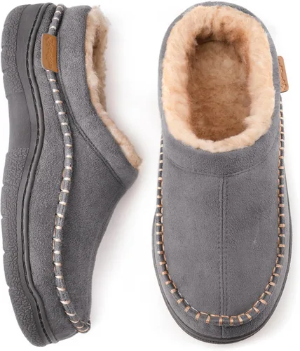 Vista 15 de Zigzagger - Pantuflas tipo mocasín para hombre, para interiores y exteriores, pantuflas cálidas, cómodas, mullidas y anchas