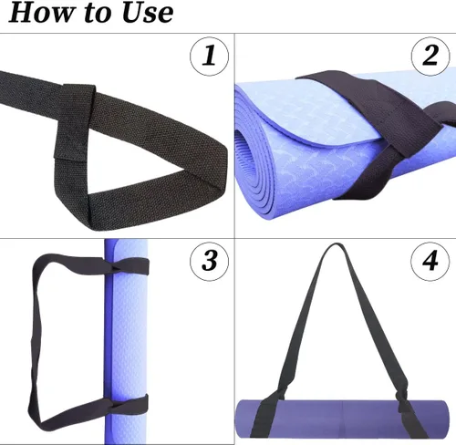 Vista 5 de Tenalleys 1 correa ajustable para esterilla de yoga, correas multiusos para esterilla de yoga de fácil ajuste
