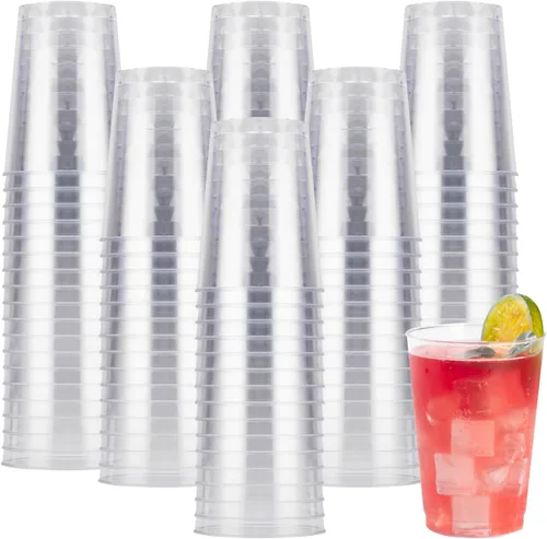 Vista 9 de Goodluck 50 vasos de plástico transparente de 12 onzas para fiestas, vasos desechables de plástico transparente, vasos de cóctel para bodas, Acción
