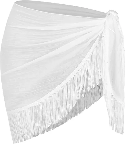 Vista 56 de ZAFUL - Pareo de mujer, pareo de playa, pareo transparente para bikini, pareo de gasa para traje de baño 0- Café