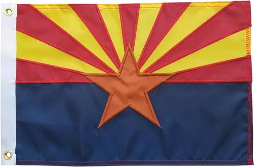 Vista 17 de SYII Bandera estadounidense de 12 x 18 pulgadas, bordado de 50 estrellas, enseña náutica, banderas de barco de Estados Unidos con 2 ojales de latón
