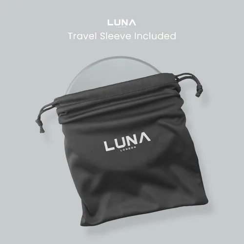 Vista 6 de LUNA London Compact Travel Mirror Travel Makeup Mirror with Light LED Lighted Vanity Mirror with 3 Light Modes 7X Magnification Folding Chalk