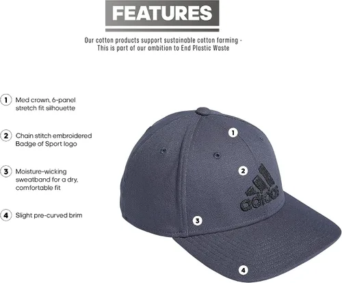 Vista 2 de adidas Gorra de ajuste elástico estructurado Producer 2 para hombre