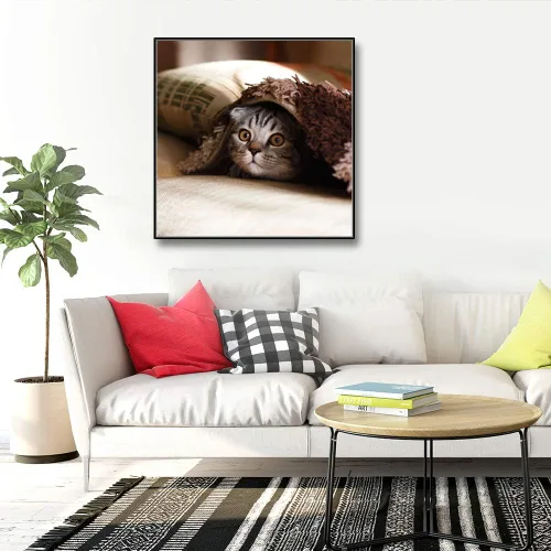 Vista 2 de Signford - Lienzo personalizado personalizado con fotos de tu mascota impresas digitalmente, 16.0 x 16.0 in, marco negro