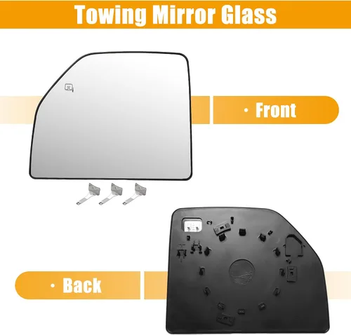 Vista 8 de X AUTOHAUX Espejo de remolque del lado izquierdo del conductor, cristal superior calefactado con soporte trasero No.FL3Z17K707Q para Ford F250 F350