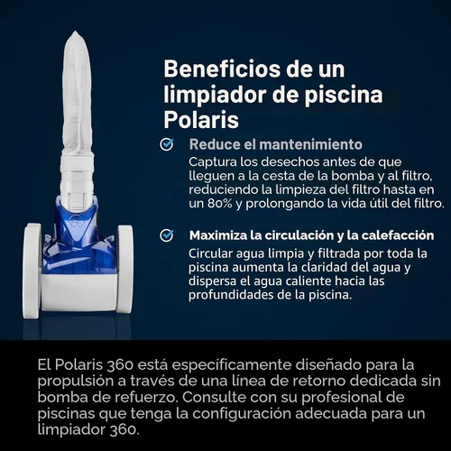 Vista 5 de Limpiador de Piscina Polaris Vac-sweep lateral de presión 280, Negro
