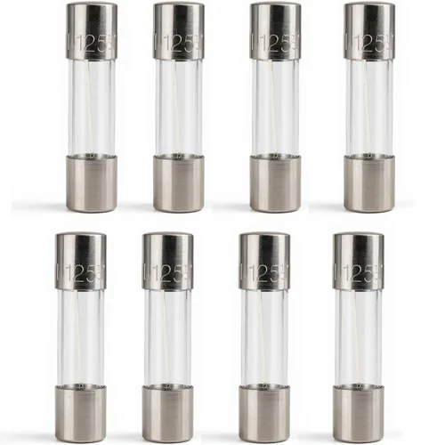 Vista 5 de 20 fusibles de vidrio de soplado rápido de 3A y 125 V, tubo de fusible de 0.17 x 0.78 pulgadas de repuesto para luces de árbol de Navidad, luces