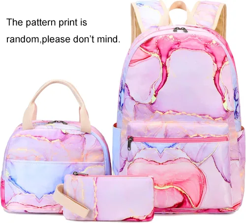 Vista 58 de LOIDOU Mochila para adolescentes y niñas, mochila escolar con lonchera y estuche para lápices, juego de bolsas escolares 3 en 1