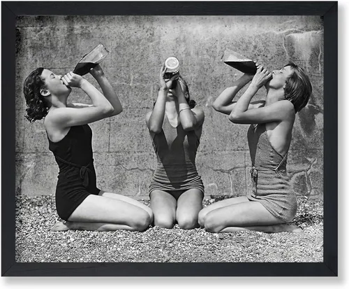 Vista 18 de Poster Master Póster Vintage Fotografiado - Impresión Deportiva Retro - Regalo para Artista, Amigo - Niñas Fumando, Cancha de Tenis, Pausa