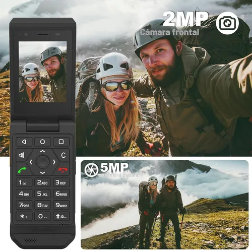 Vista 4 de Unifone S22 Teléfono Plegable Resistente Desbloqueado (16GB) Pantalla Táctil de 2.8'' Teléfono Celular Inteligente Android 11, IP68 Resistente al