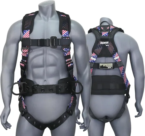 Vista 13 de Kit de arnés de protección contra caídas cómodo AFP Demon – Arnés de seguridad de cuerpo completo OSHA/ANSI PPE para trabajo de construcción