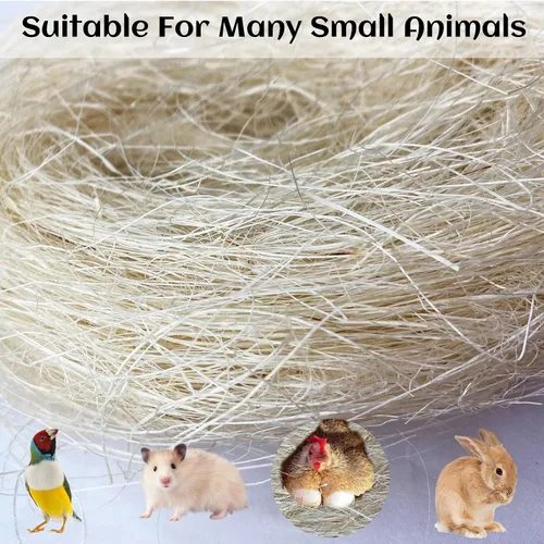 Vista 12 de kathson Materiales de anidación de pájaros, fibra de coco, material de cama cálido y transpirable, seda de lino para pájaros pequeños animales